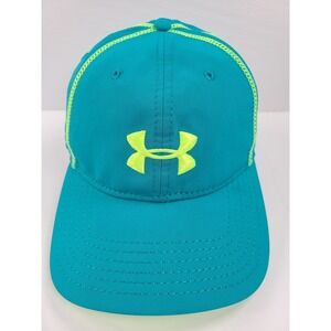 Under Armour Baseball Cap Womens One Size‎ Teal Neon Yellow Adjustable Strap